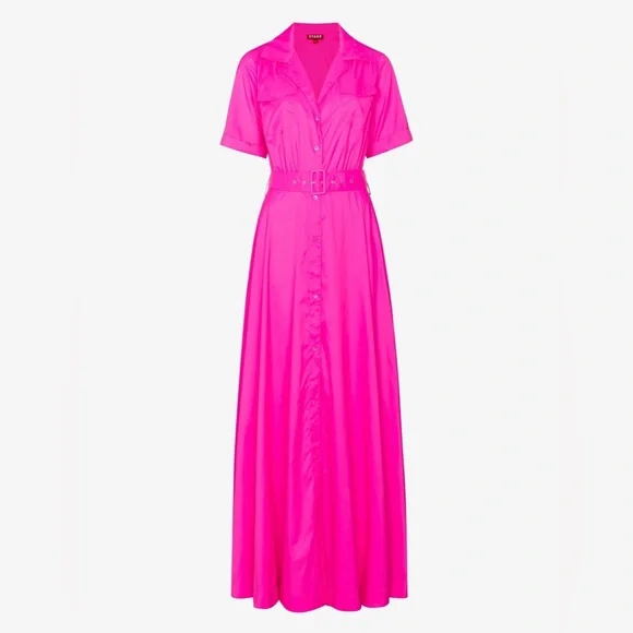 STAUD Pink Maxi Dress - coffeafoods.com